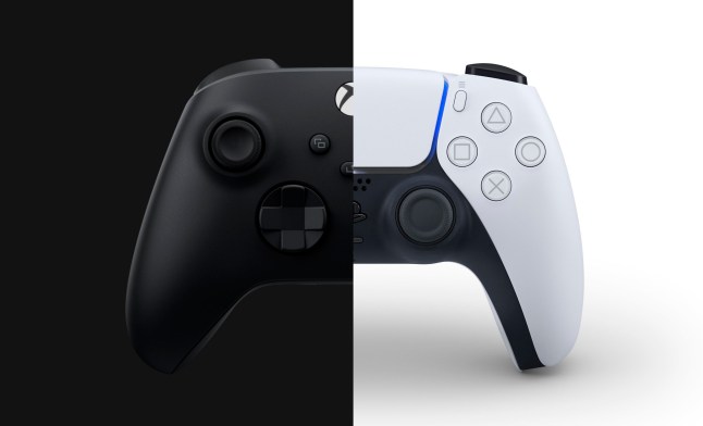 Controlador PS5 DualSense y controlador Xbox